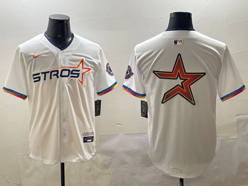 Men Houston Astros Blank White Fourth generation Joint Name 2025 Nike MLB Jersey style 9